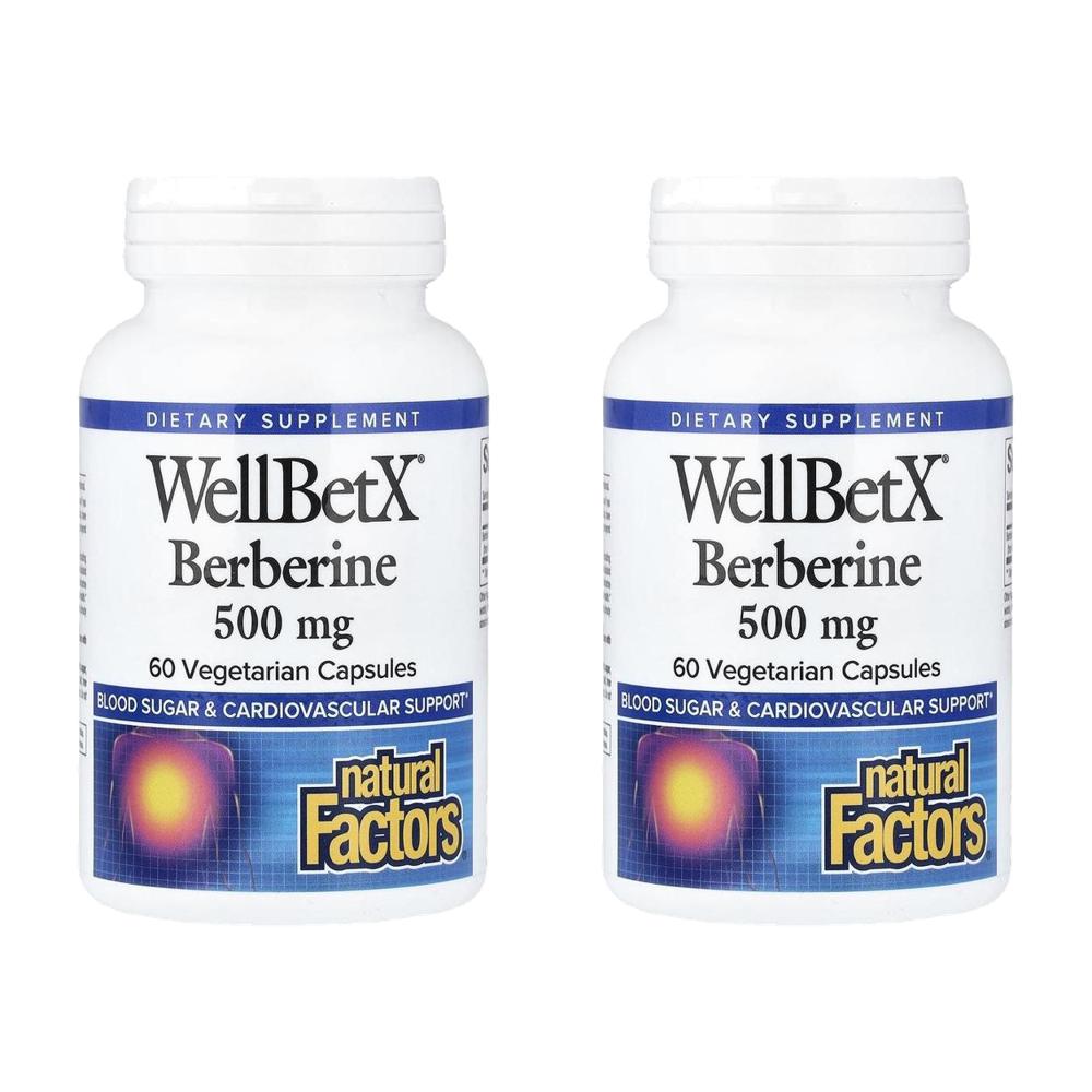 네츄럴팩터 WellBetX 베르베린 500mg Berberine 60정 (2통) - 상품 이미지