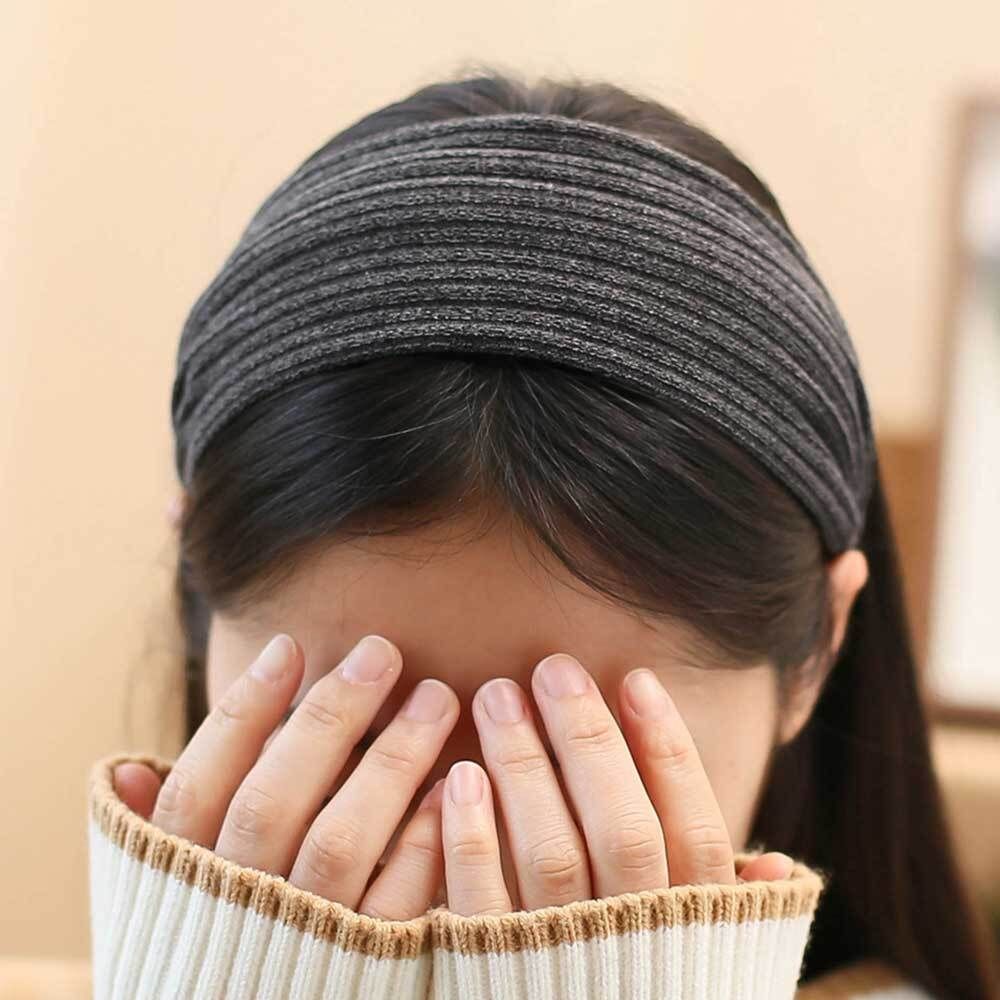 그레이 밴드 골지헤어 포인트머리띠 여성머리띠 - 메인 이미지