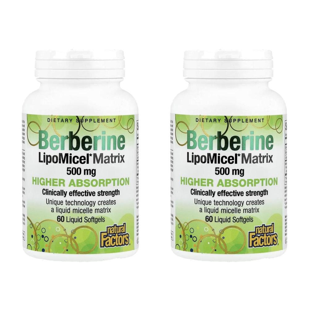 네츄럴팩터 베르베린 LipoMicel Matrix Berberine 60정 (2통) - 상품 이미지