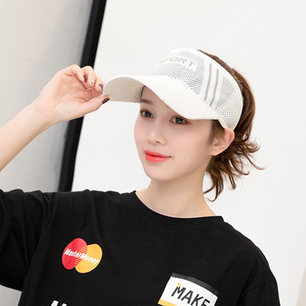 밴드형 썬캡 화이트 작업용 비치 스포츠 여행 - 메인 이미지