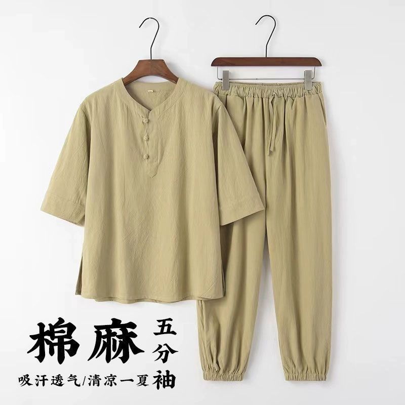 삼베옷 여름 삼배 남성 개량 린넨 생활 한복 절복 흑색 M 42.5-52.5kg - 상세 이미지 3