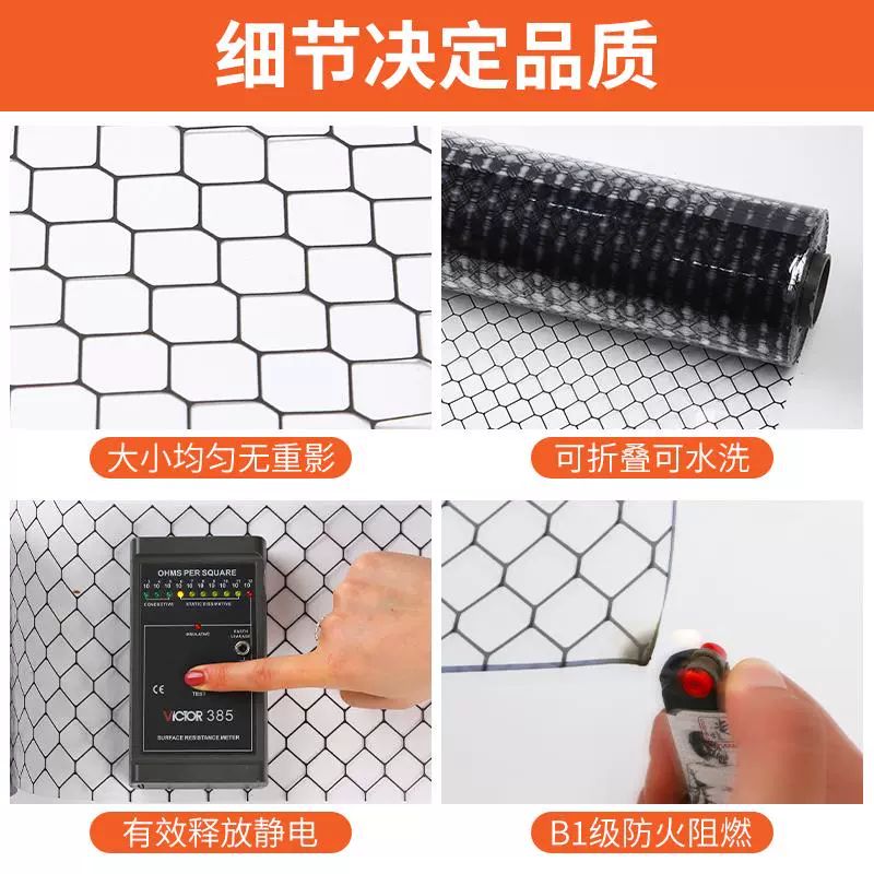 비닐하우스 커튼 방진커튼 PVC 방지 커튼 정전기 투명 유망 그리드 난연 B2급 두께 0.3mmx1.37mx10m - 상세 이미지 3