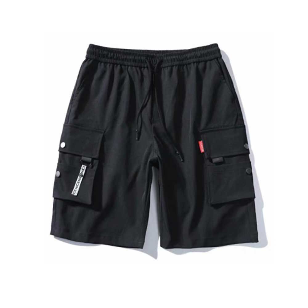 남자 데일리 코디 무릎 기장 반바지 블랙 포켓 팬츠 블랙 XL - 상품 이미지