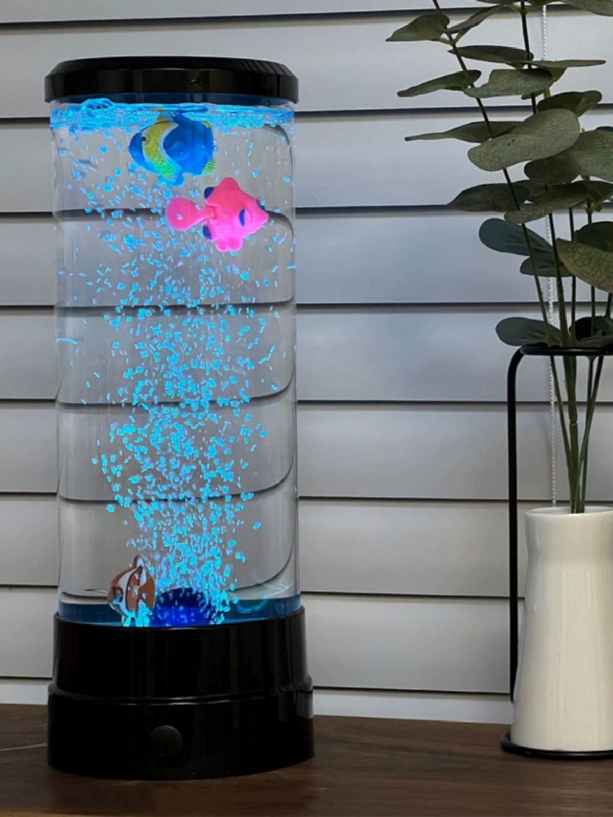 수족관 어항 물멍 LED 수조 인테리어 수면등 해파리 버블피쉬 등 화이트 버튼 11x29cm - 상세 이미지 5