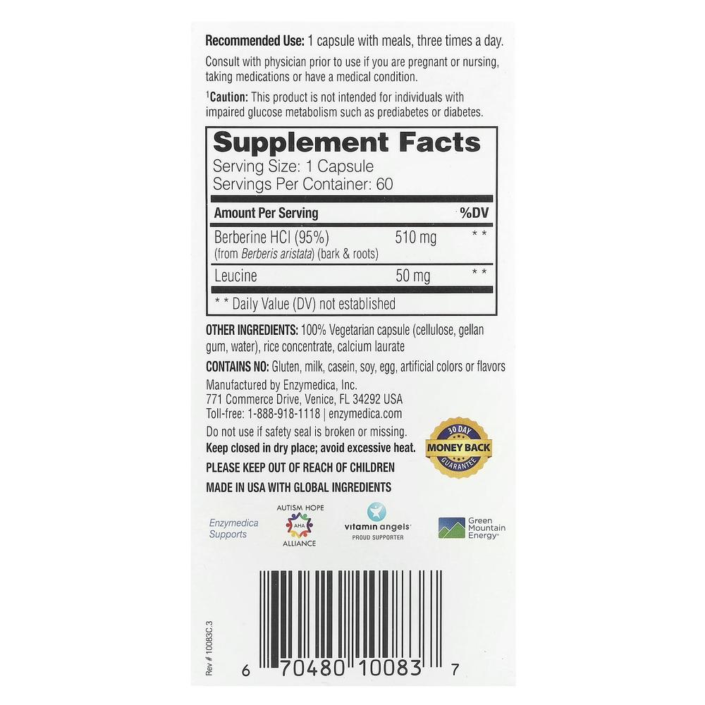 Enzymedica 베르베린 매자나무 Berberine 60정 - 상세 이미지 2