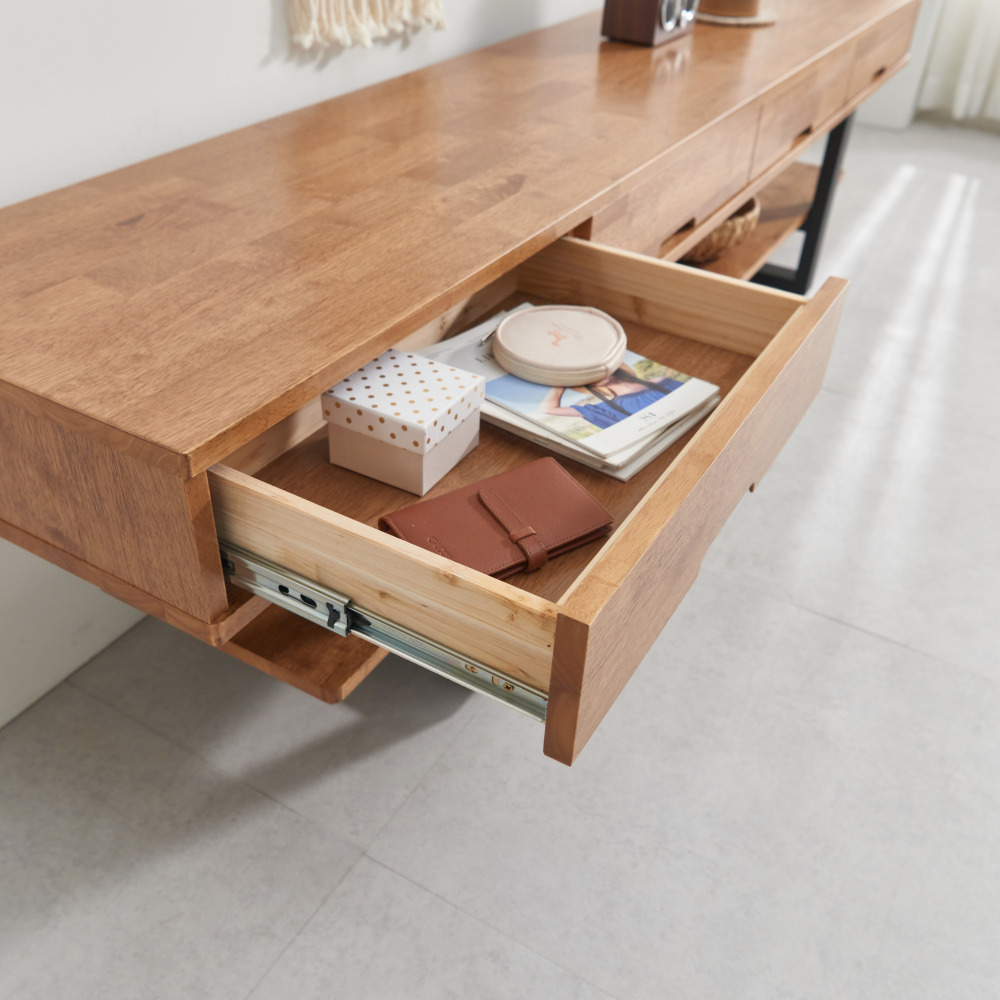 준 원목 TV하부장 티비거치대 티브다이 키큰 높은 거실장 2100