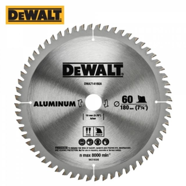 디월트 180mm 60T 알루미늄용 원형톱 날 DWA714160A - 메인 이미지