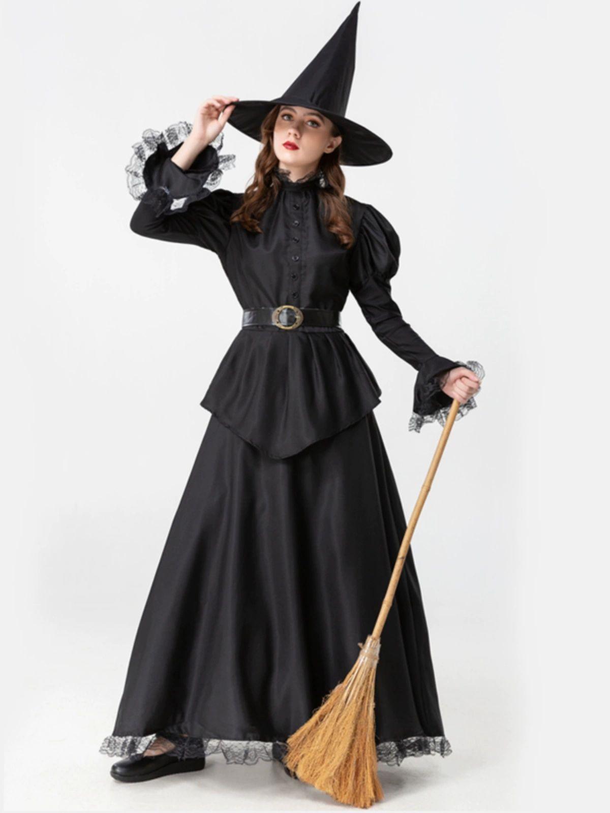 할로윈 마녀 witch 블랙 드레스 의상 코스튬 연극무대 촬영 YZM 그레이 블랙 여자 마녀 S - 상세 이미지 3
