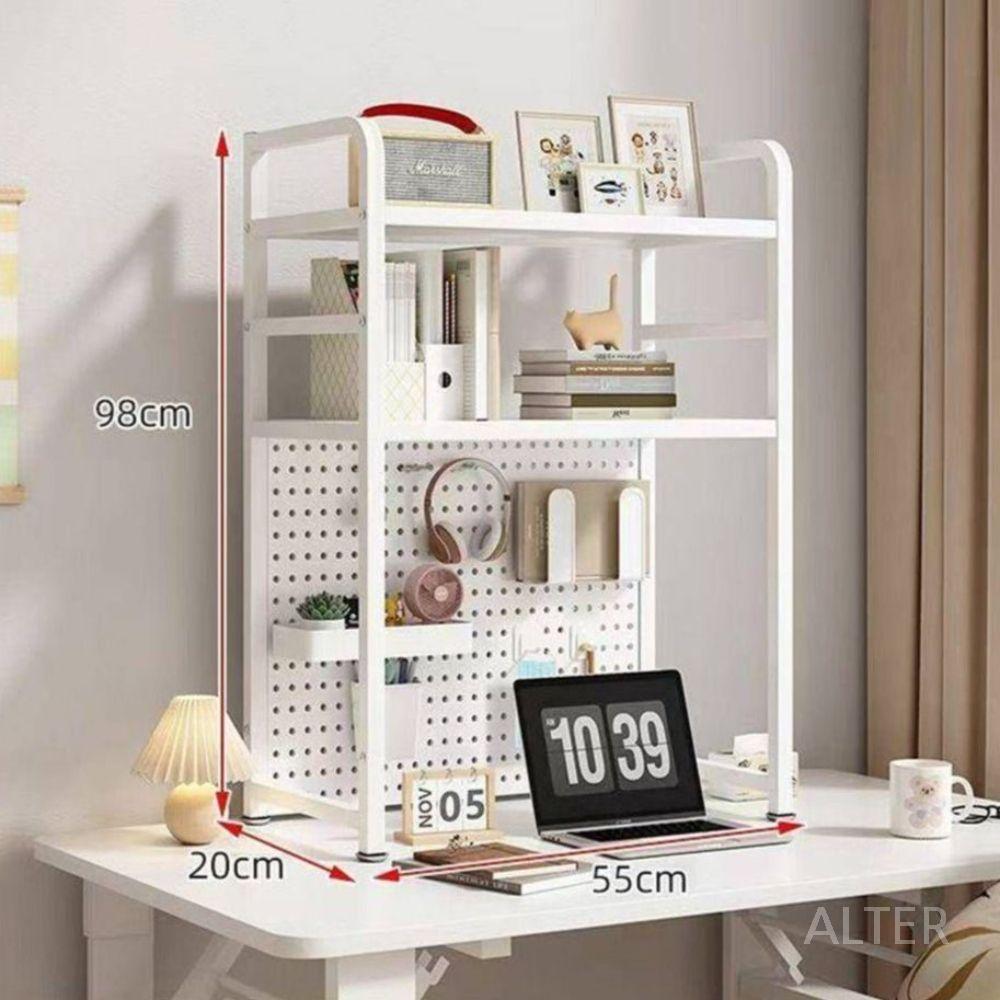 책상 상부장 책장 선반 랙 걸이 데스크 학생 블랙 75CM 2층 - 상세 이미지 4