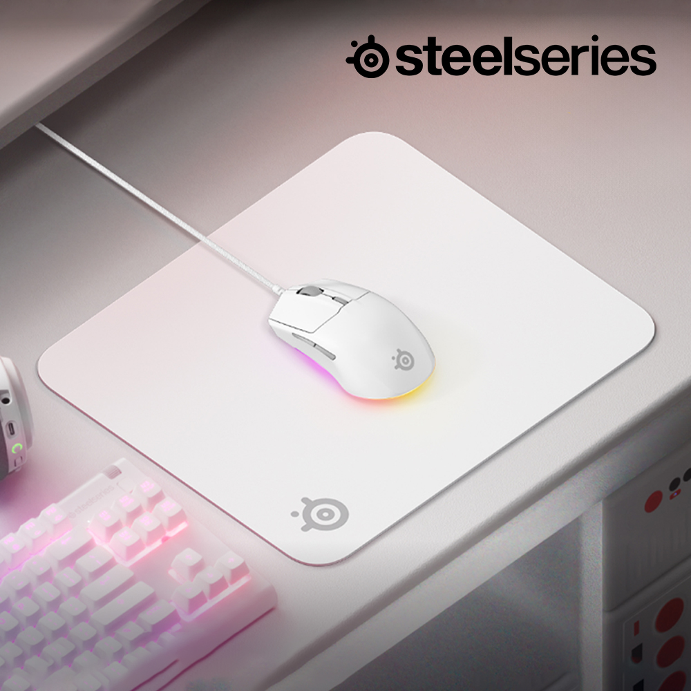 [국내정발] 스틸시리즈 QCK 게이밍 마우스패드 화이트, M