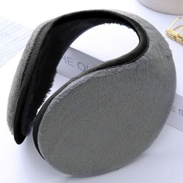 방한 귀도리 겨울 그레이 털귀마개 보온 무지 등산 방 - 상품 이미지