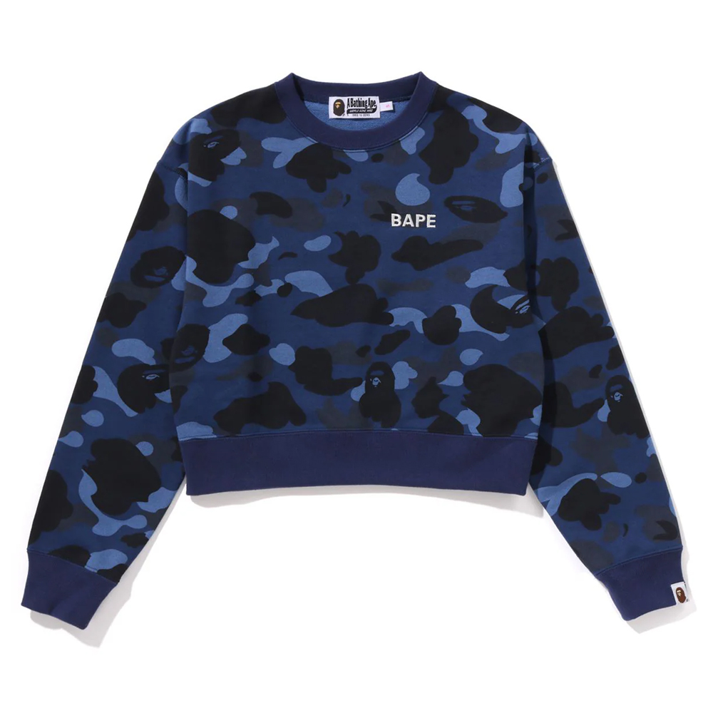 베이프 우먼즈 긴팔티 COLOR CAMO CROPPED CREWNECK SWEATSHIRT 1L80-213-002 - 메인 이미지