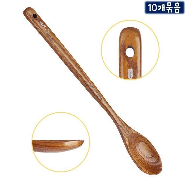 옻칠 롱 볶음스푼 약42.5cm 10개묶음 걸이구멍 - 메인 이미지