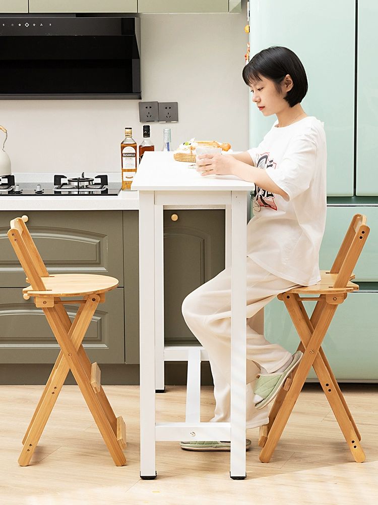 접이식 높은의자 다용도 가정용 실용적 간의의자 설치불필요접이식원색-소형두꺼운순대나무 - 상세 이미지 3