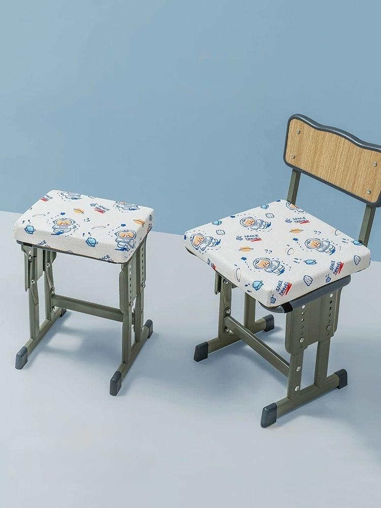 두꺼운 라텍스 방석 벤치 메모리폼 수험생 컴퓨터 쿠션감 더블 버클 스타일 토끼 요정 분리 및 35x38cm 학생용 7.5cm 높이 - 상품 이미지
