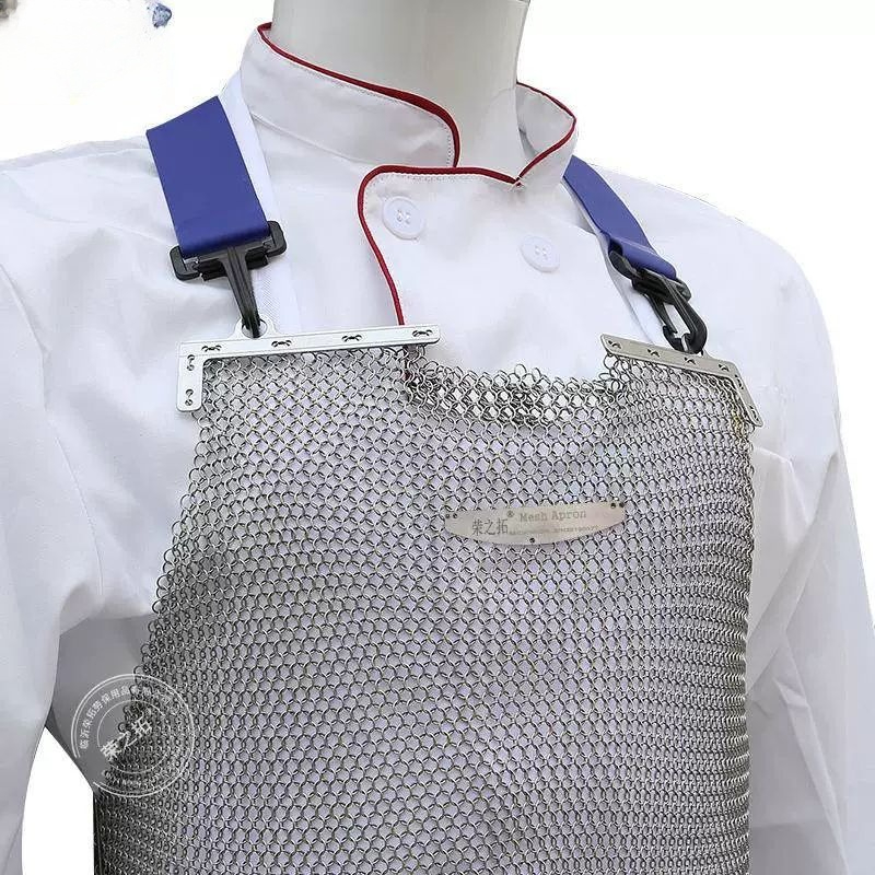 정육 작업 앞치마 육가공 철 스테인리스 도축 수산 메쉬 S 55x60cm - 상품 이미지