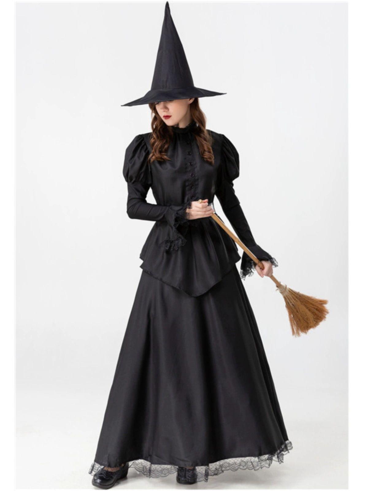 할로윈 마녀 witch 블랙 드레스 의상 코스튬 연극무대 촬영 YZM 그레이 블랙 여자 마녀 S - 상세 이미지 2