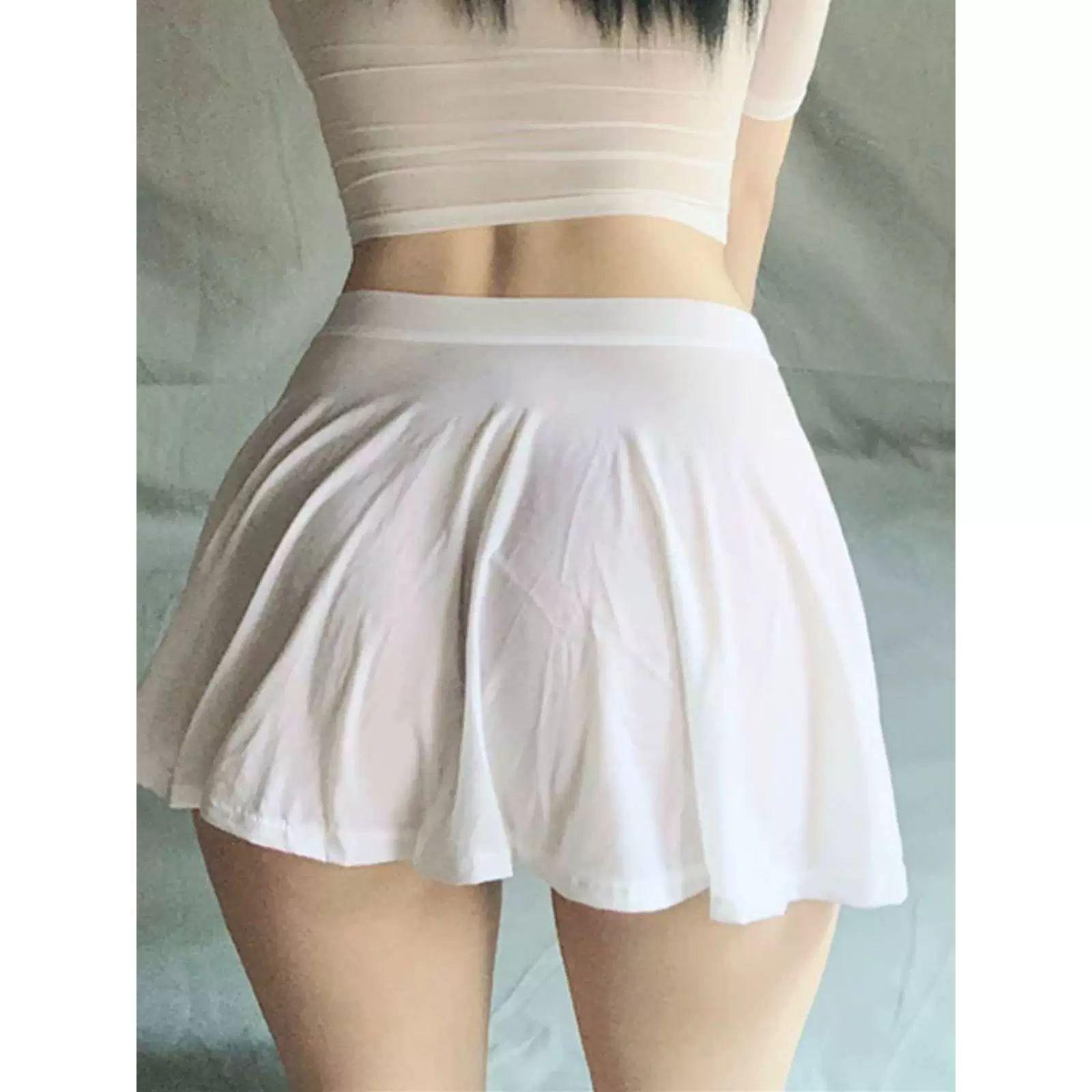 개미허리 초미니스커트 치마 짧은 하이웨스트 여성 블랙 S - 상세 이미지 2