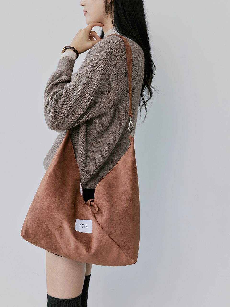 [ATIL STUDIO] 데일리 호보 크로스 앤 숄더백 _ [브라운] 이미지 7