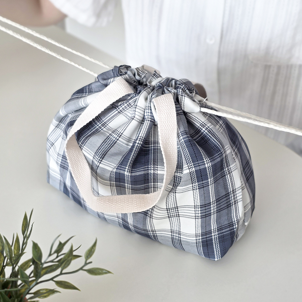 쿠네즈 체크 도시락가방 직장인 런치백