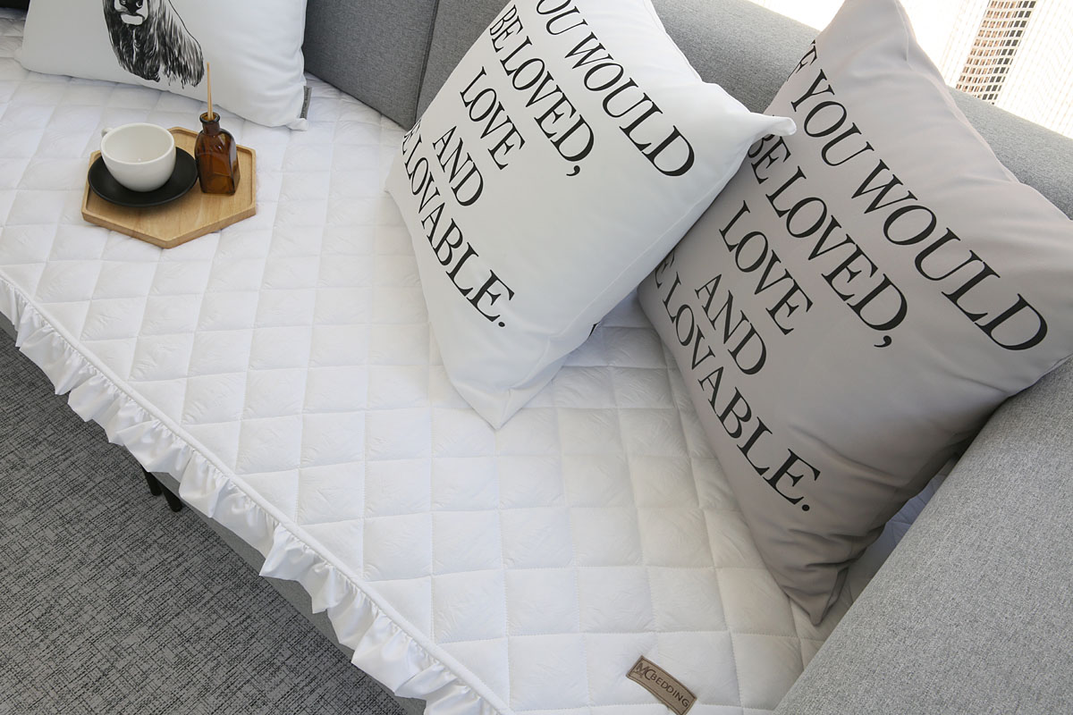 엠시베딩 여름 냉감 알러지케어 쇼파패드 아이스 화이트 3인용