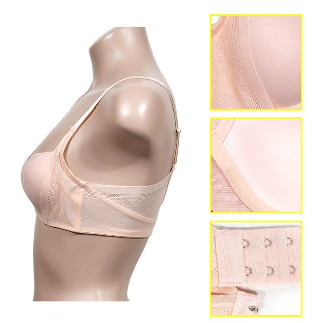 큐빅포인트 와이어 몰드 B컵 여성 브라 - 베이지 75B - 상품 이미지