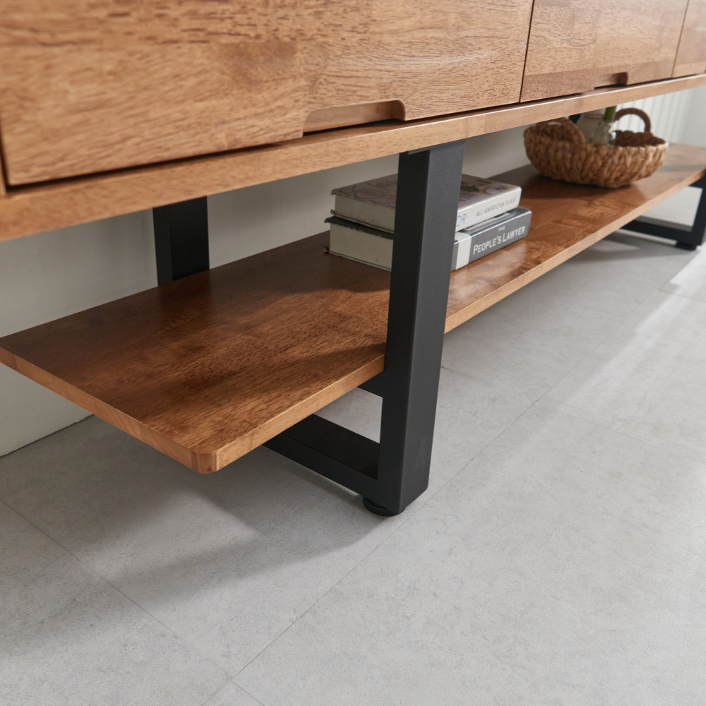 준 원목 TV하부장 티비거치대 티브다이 키큰 높은 거실장 2100