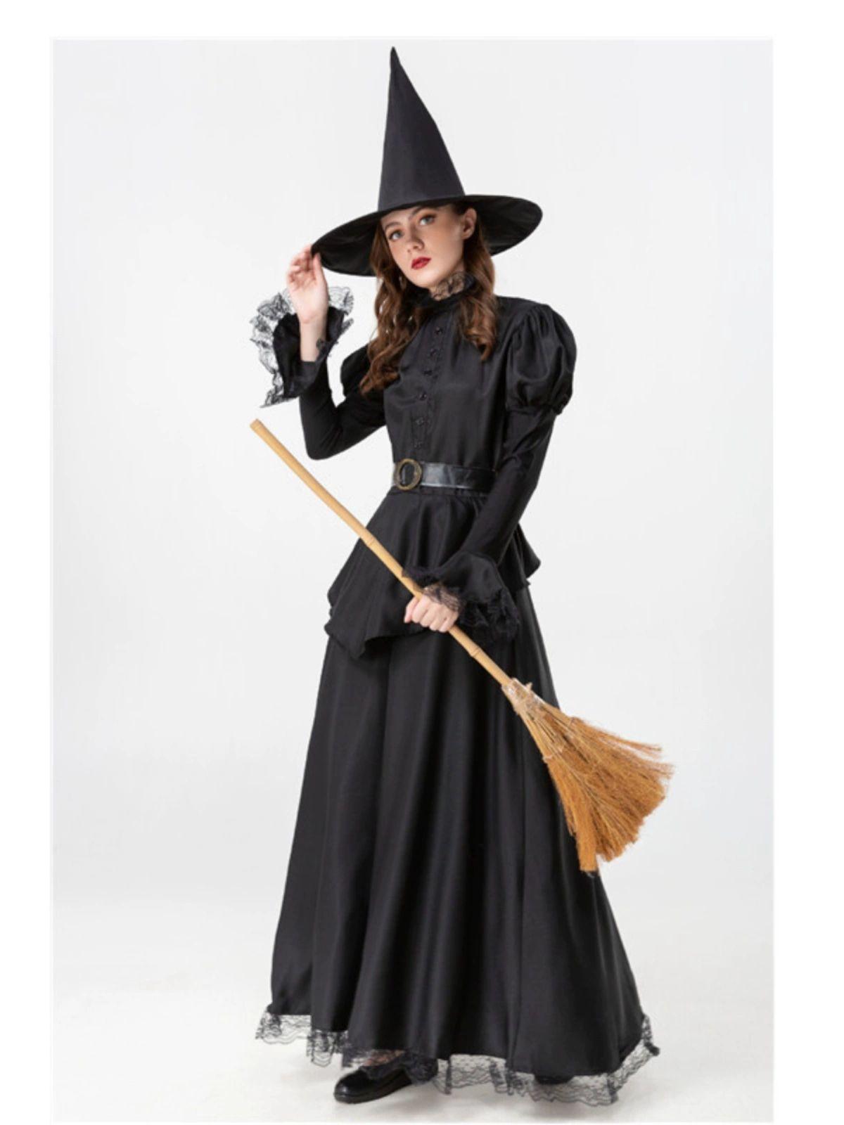 할로윈 마녀 witch 블랙 드레스 의상 코스튬 연극무대 촬영 YZM 그레이 블랙 여자 마녀 S - 상세 이미지 4