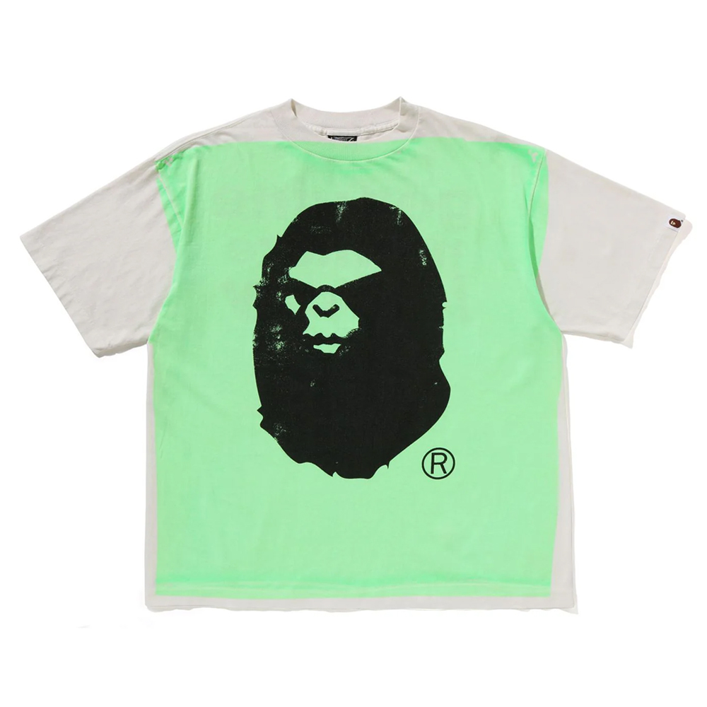 베이프 X SAINT MXXXXXX 반팔티 MAD FACE HANDPRINTING TEE 1L73-109-912 - 메인 이미지