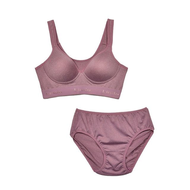 신축성 밴드 여성 스포츠 브라팬티세트 - 와인 size80-90 - 상품 이미지