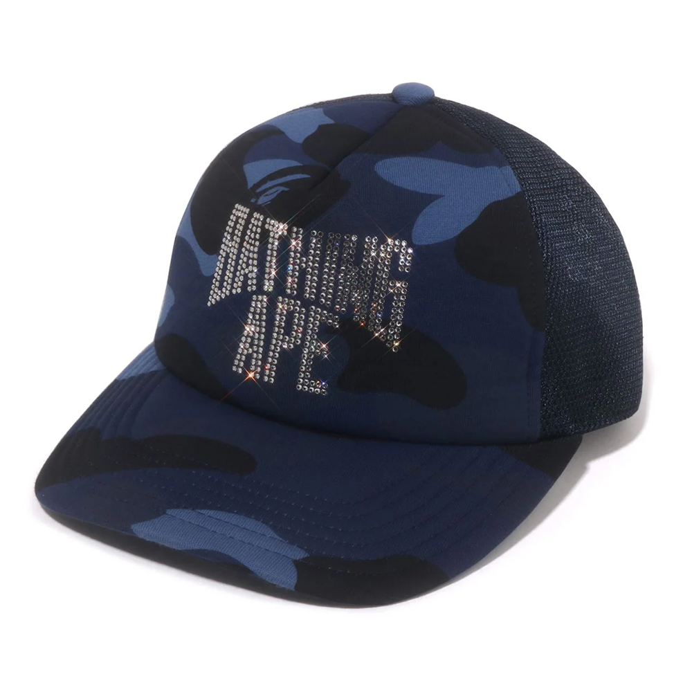 베이프 우먼즈 모자 COLOR CAMO CRYSTAL BATHING APE LOGO MESH CAP 1L80-280-003 - 메인 이미지