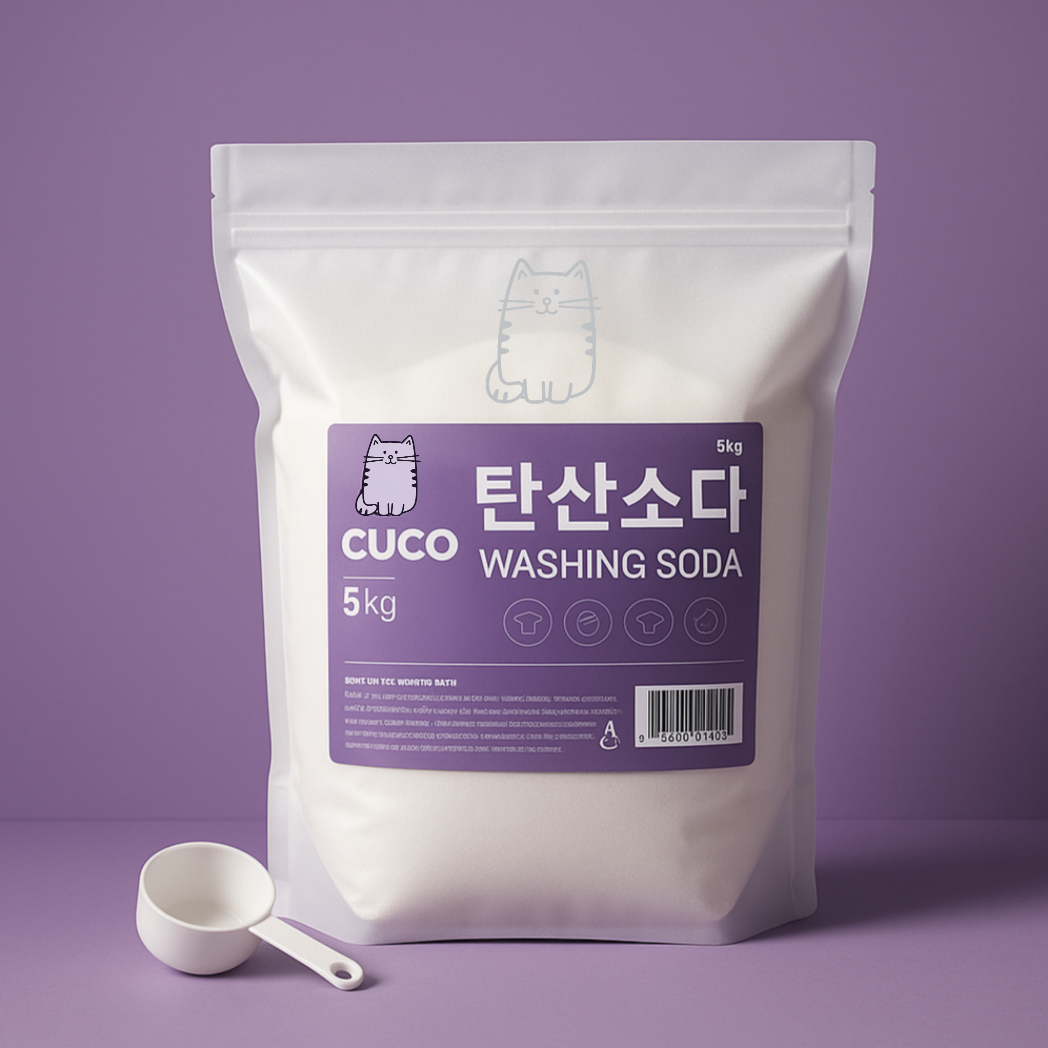 순수 워싱소다 탄산소다 5kg 프리미엄 미국산 알칼리 세탁세제 사용법 빨래냄새 쉰내 얼룩 - 상품 이미지