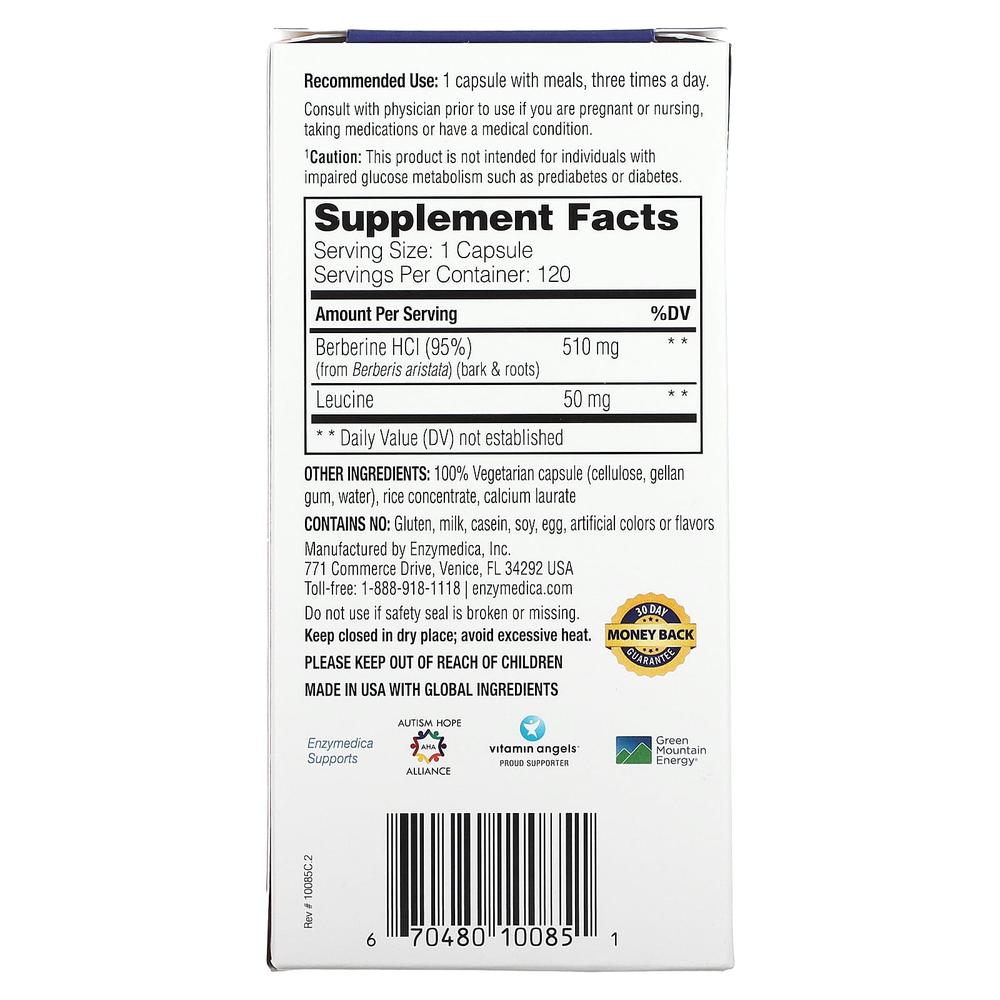 Enzymedica 베르베린 Berberine 120정 - 상세 이미지 2