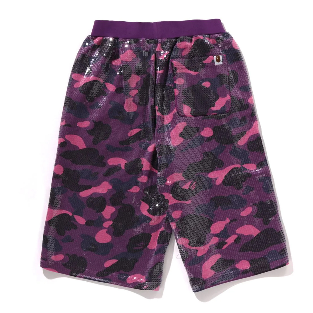 베이프 우먼즈 반바지 COLOR CAMO APE HEAD SEQUIN SWEAT SHORTS 1L80-253-305 - 상세 이미지 4