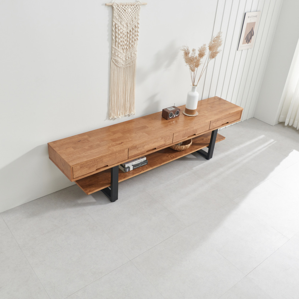 준 원목 TV하부장 티비거치대 티브다이 키큰 높은 거실장 2100