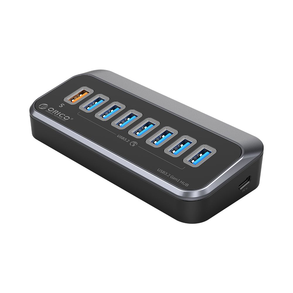 오리코 8포트 USB허브 유전원 QC충전 USB3.2 M3U3-7AQ - 메인 이미지
