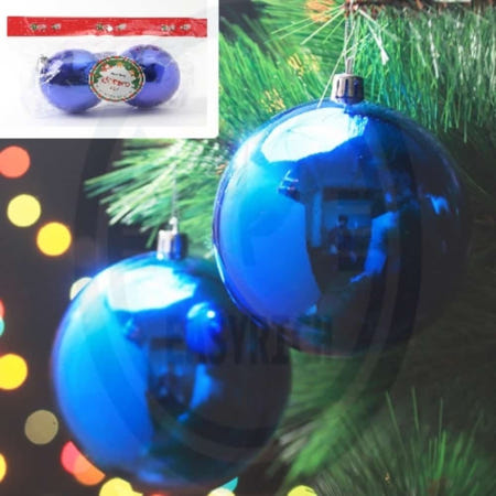 이지리치협력사 따뜻한잡화점 블루 유광볼 2p세트 10cm 크리스마스트리데코 크리스마스트리장식세트
