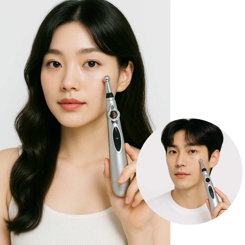 전자침 저주파 마사지봉 지압기 경락펜 충전식 마사지펜 전기침 혈 자극기 - 상품 이미지