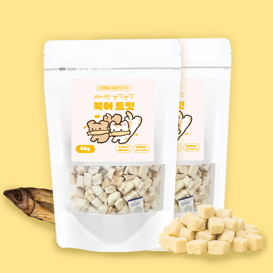 페네핏 고양이 동결건조 트릿 훈련 칭찬 저칼로리 간식 북어, 50g, 2개 - 상품 이미지