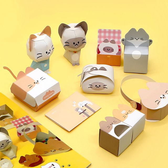 핑크풋 냥냥이 페이퍼토이 DIY 종이접기 - 메인 이미지