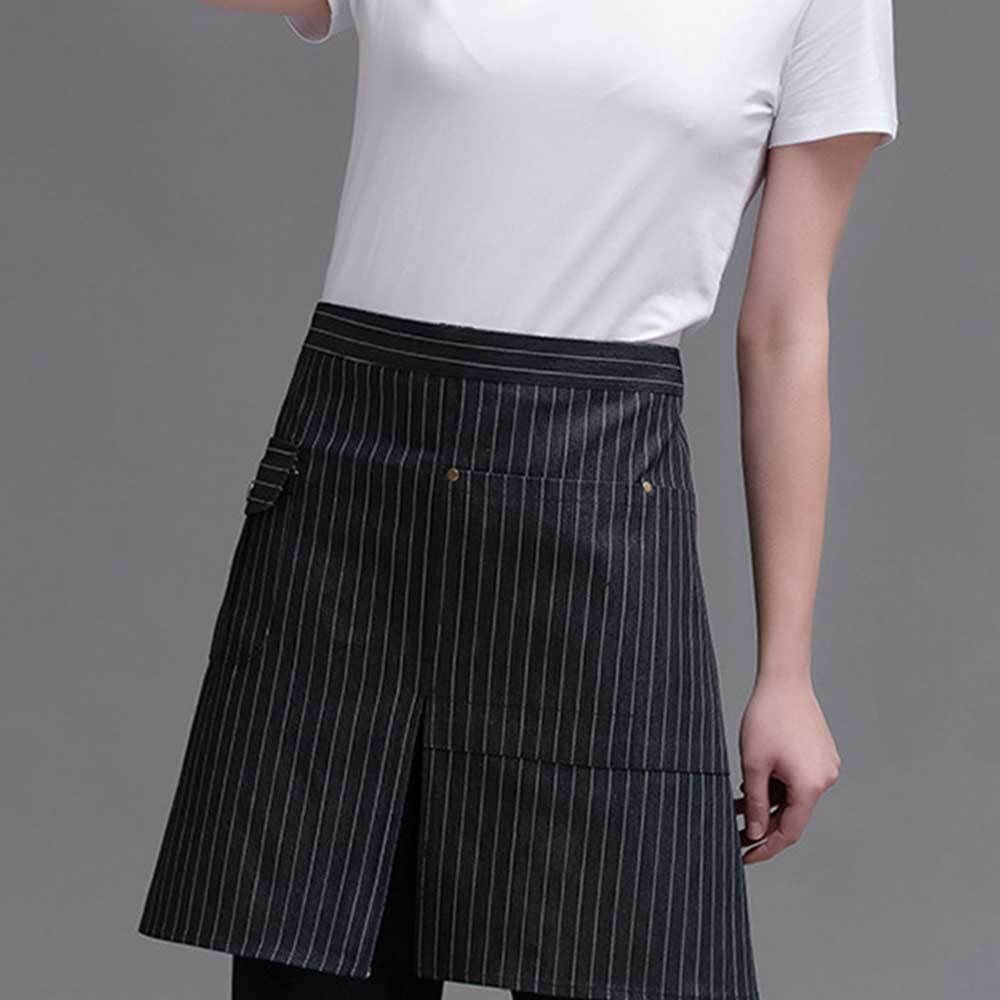 허리 하프에이프런 스트라이프 앞치마