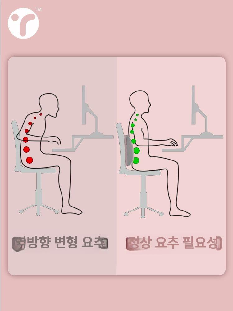 솔비에 등지압패드 자세교정 지압 거북목 패드 기구 스트레칭 다기능 핑크 허리통증 완화+4단 조절 - 상세 이미지 3