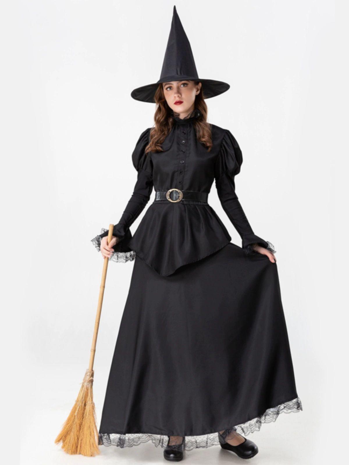 할로윈 마녀 witch 블랙 드레스 의상 코스튬 연극무대 촬영 YZM 그레이 블랙 여자 마녀 S - 상품 이미지