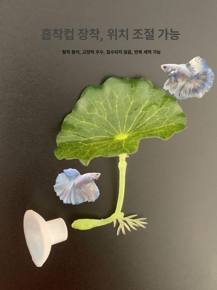 베타 어항 물고기 세라믹 어망 은신처 수영장 모조연잎단잎 - 상세 이미지 3