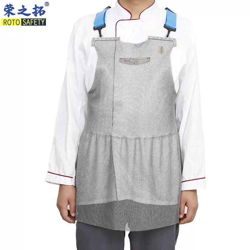 정육 작업 앞치마 육가공 철 스테인리스 도축 수산 메쉬 S 55x60cm - 상세 이미지 2
