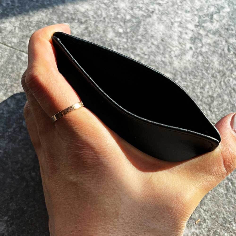 슬림한 포켓 카드지갑 블랙 카드홀더 카드 케이스 - 메인 이미지