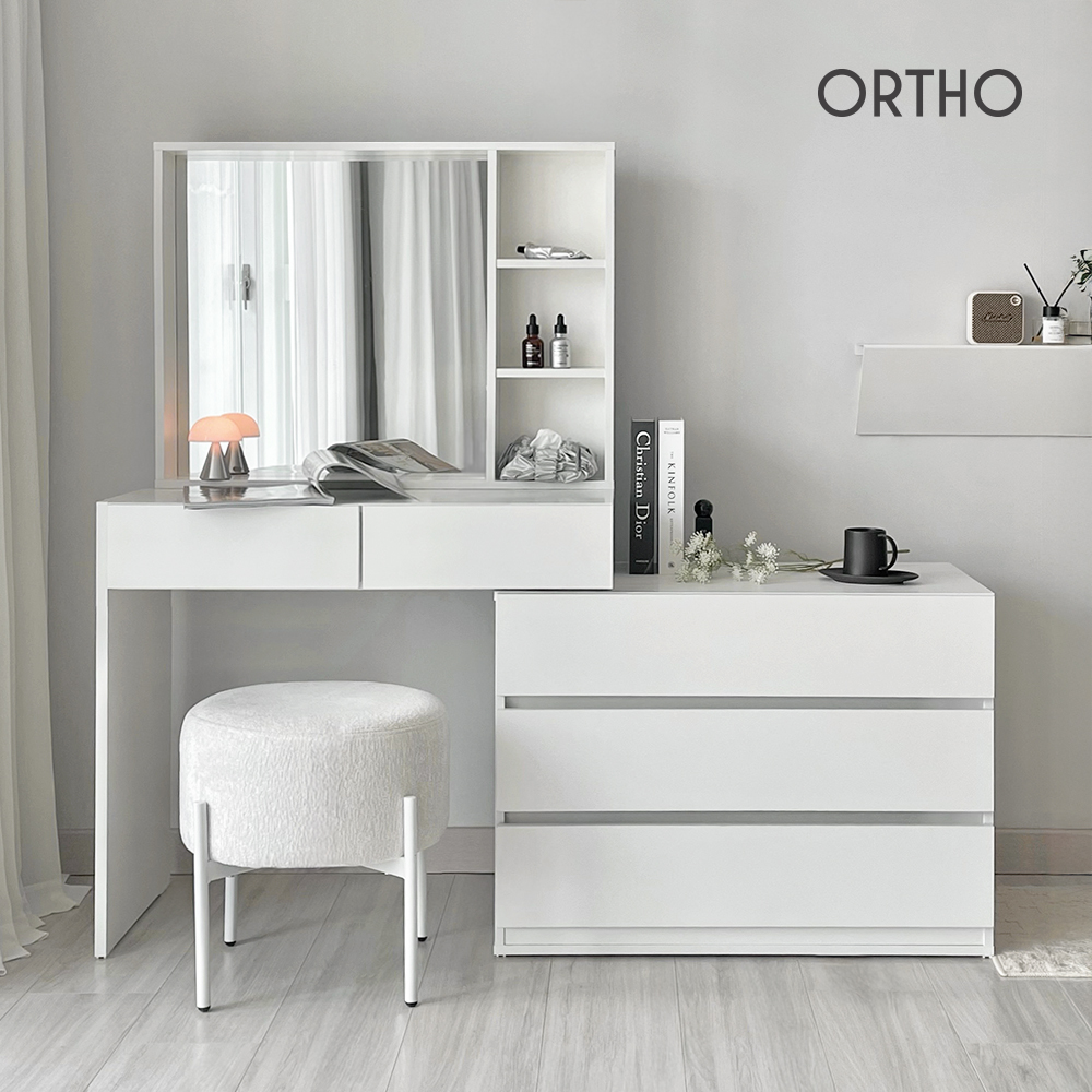 올쏘 글로우 콘솔 수납 화장대 서랍장 세트+사각수납거울