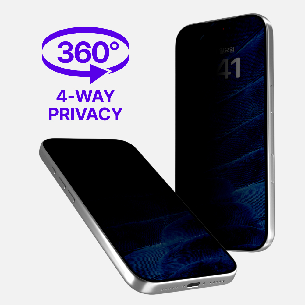 [내일배송] 코커 제로노출 360도 아이폰 강화유리 사생활보호필름 아이폰17, 2매입