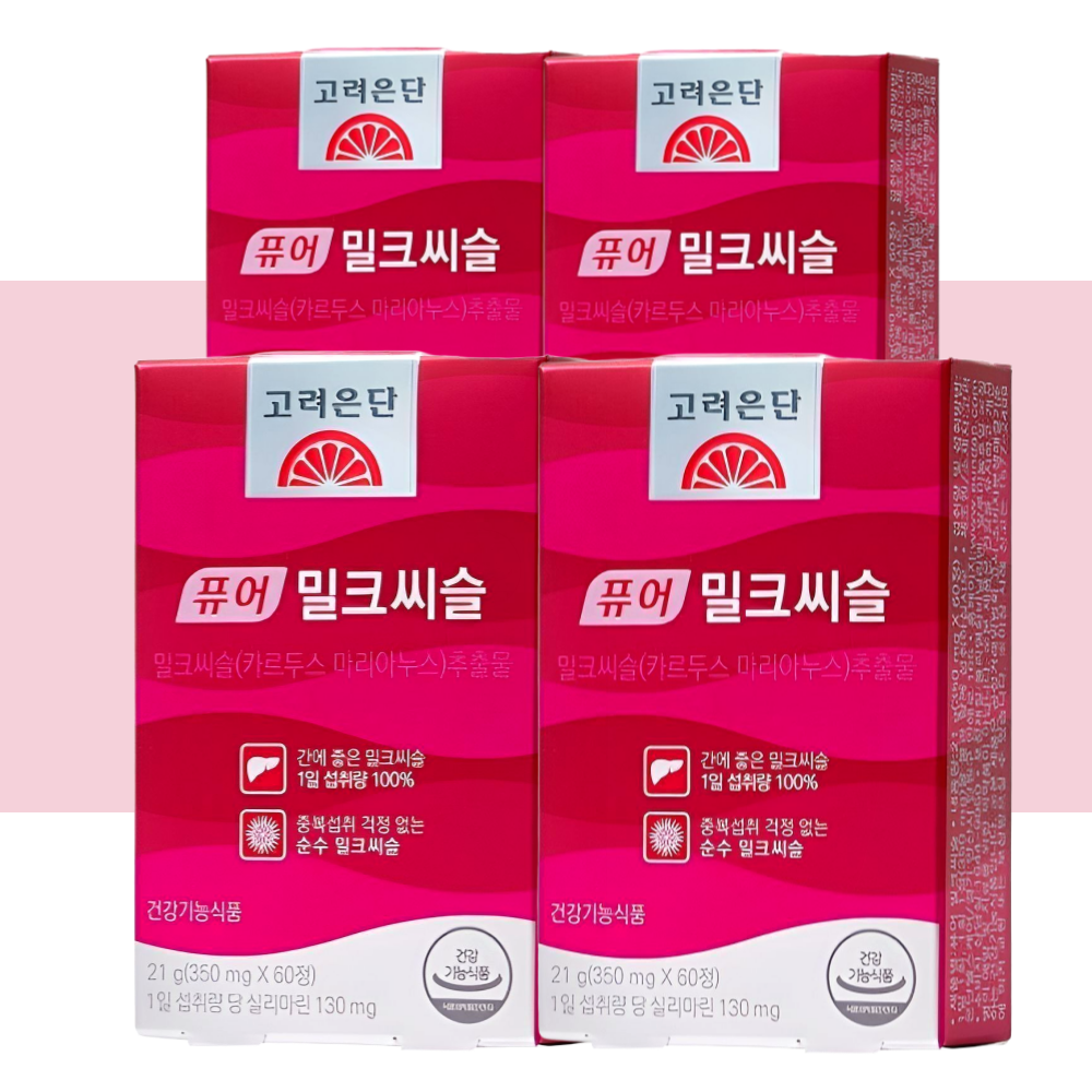 고려은단 밀크씨슬 퓨어 간에좋은영양제 60정X4개