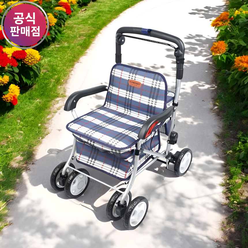 진산메디칼 접이식 어르신 보행기 노인 어른 성인 노인용 성인용 할머니 유모차 F-238 - 메인 이미지